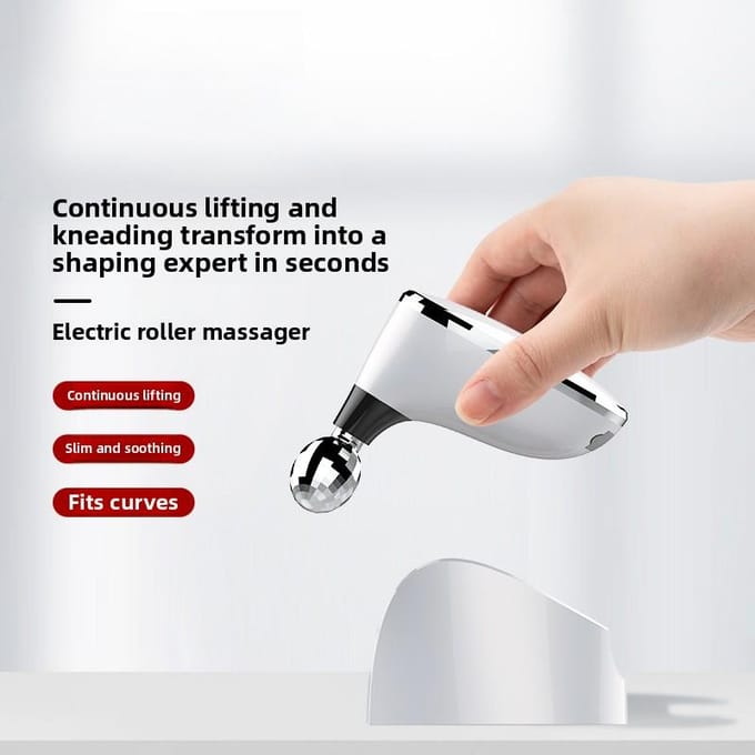 Elektrisch EMS Dubbele Bal Roller Schoonheidsinstrument Gezicht Thuis Introducer Microstroom Nek Verjonging V Gezicht Massager