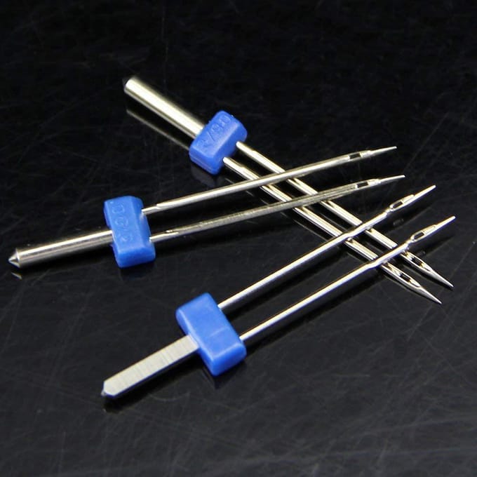 Lot de 3 aiguilles doubles 2/3/4 mm, accessoires pour machine à coudre gray