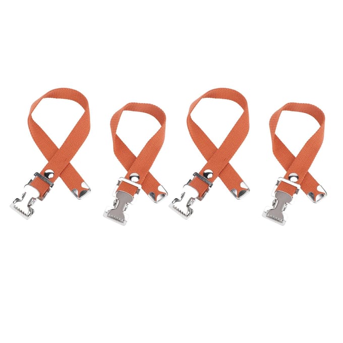 Lot de 4 sangles pour échasses de cloison sèche, en nylon flexible, en alliage d'aluminium, réglables marron
