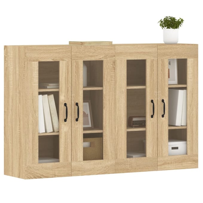 vidaXL - Hangkasten - 2 - st - bewerkt - hout - sonoma - eikenkleurig