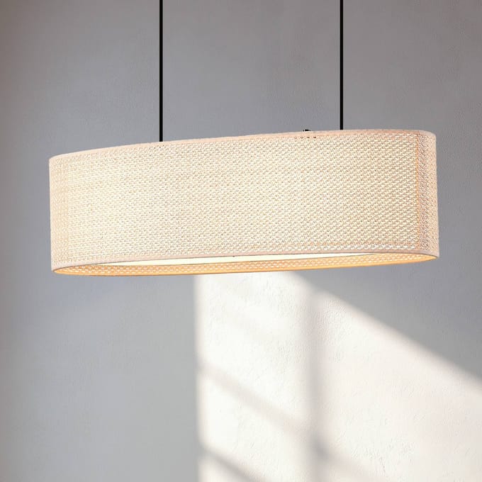 Lindby - Hanglamp - 2lichts - PVC, textiel, kunststof - H: 20 cm - E27 - beige