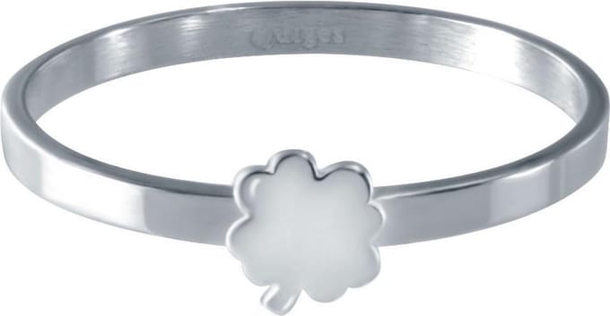 Quiges Stapelring Dames - Vulring Klaver - RVS Zilverkleurig - Maat 21 - Hoogte 2mm