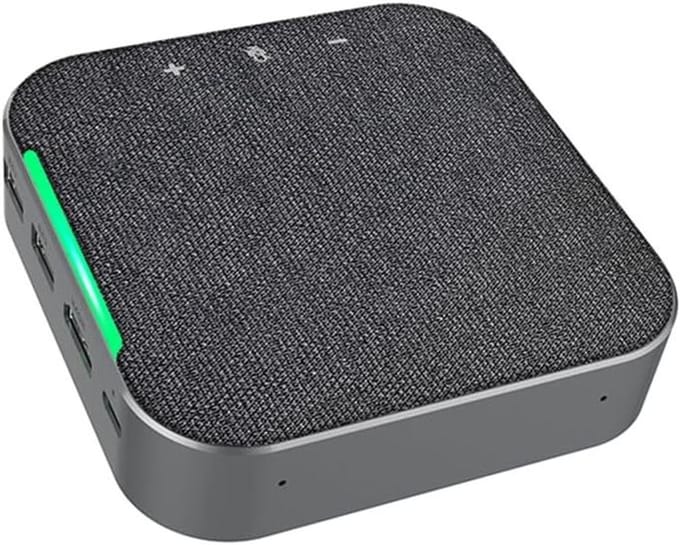 Docking Station Luidspreker - Conferentie Microfoon - Online Vergaderen - Intelligente Ruisdemping - 3 Meter Bereik - Grijs