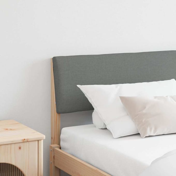 vidaXL - Gestoffeerd - hoofdbord - Donkergrijs - 200 - cm - Massief - grenenhout
