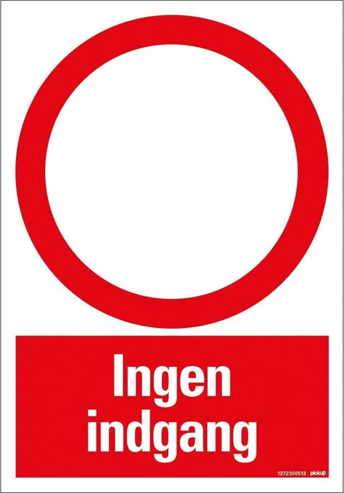 Pickup bord 23x33 cm Combinatie - INGEN INDGANG