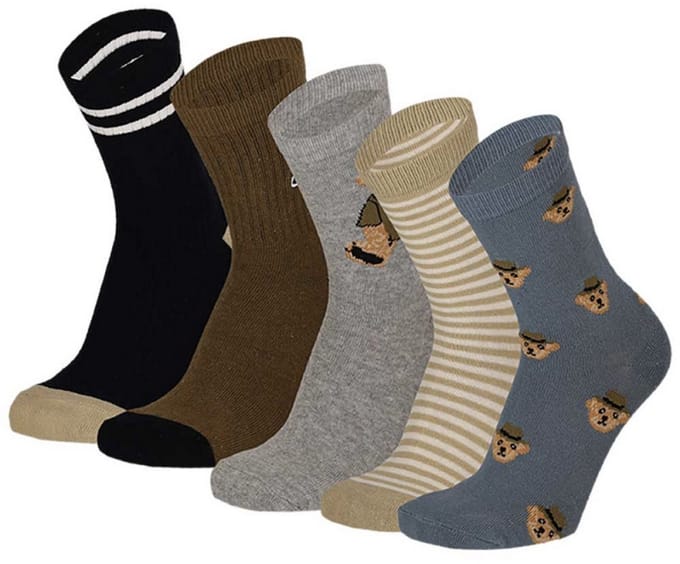 Apollo - Sokken - Beertjes - 5-pack - Blauw - Maat 31/34