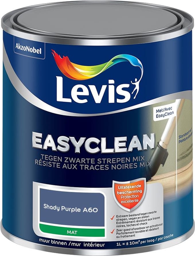 Levis - Easyclean Tegen Zwarte Strepen Mix - Shady Purple A60 - Mengverf - 1 L