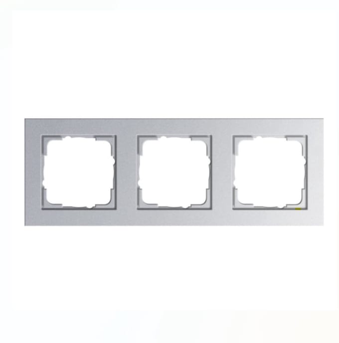 Gira E2 Afdekraam 3-voudig - Aluminium mat (System 55) - Schakelmateriaal - 021325