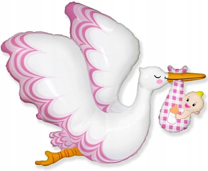 Folieballon 24 Inch Fx - Ooievaar Baby Meisje