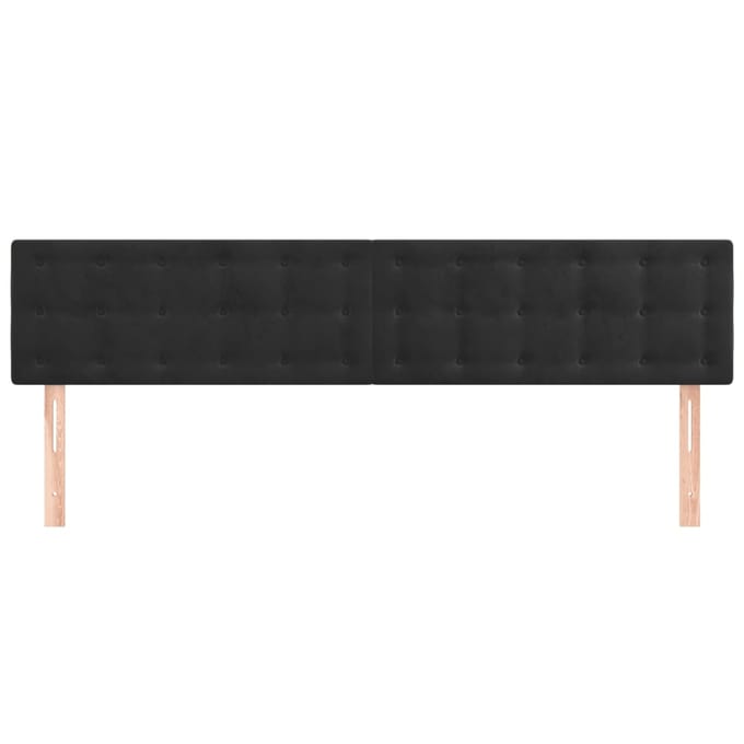 vidaXL - Hoofdborden - 200x5x78/88 - cm - fluweel - zwart