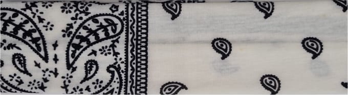 Haarsoires Haarband Stof 6cm - Paisley Patroon - Wit