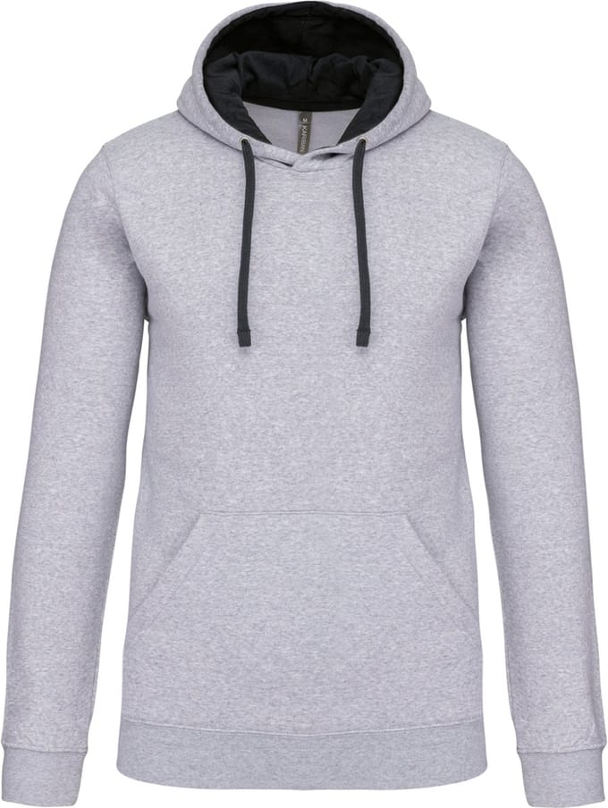 Kariban Hooded sweater met contrasterde capuchon K446 - Oxford Grey / Black - M