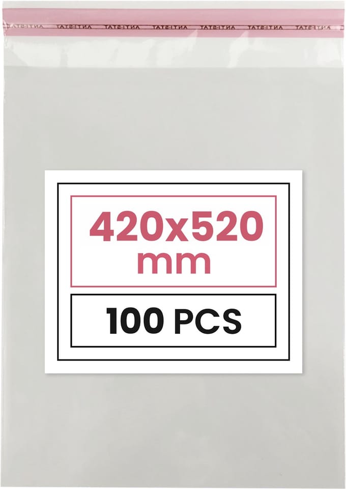 Plastic zakjes met plakstrim - 42x52 cm - transparant - 100 zakken
