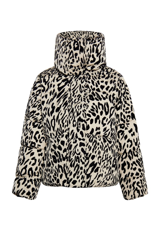 Faina Gewatteerd jasje met luipaardprint Dames beige leo