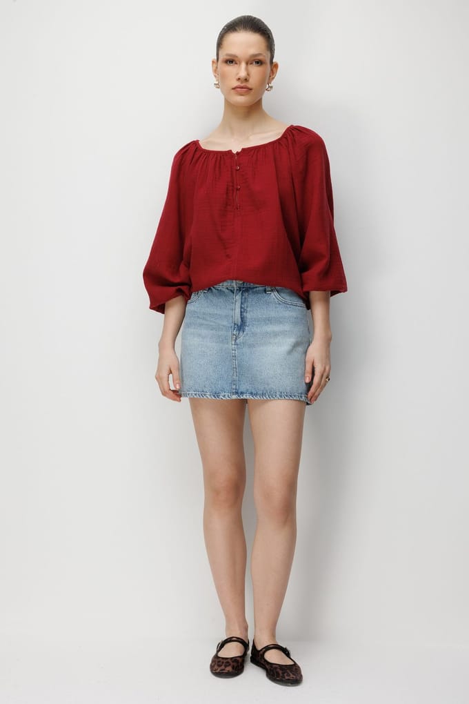 Geknoopte Mousseline Blouse