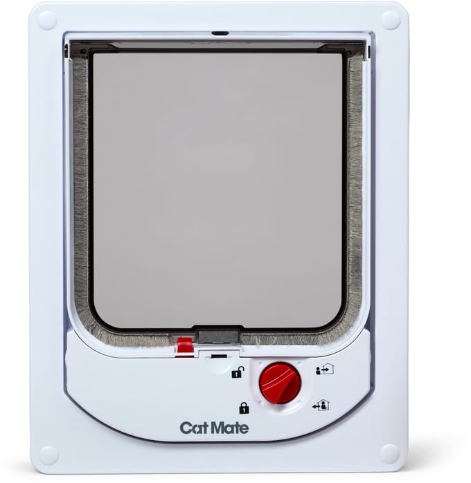 Cat Mate Elektromagnetisch Kattenluik met 4-Wegvergrendeling - 24,2 cm x 19,5 cm x 6 cm - wit - 254W