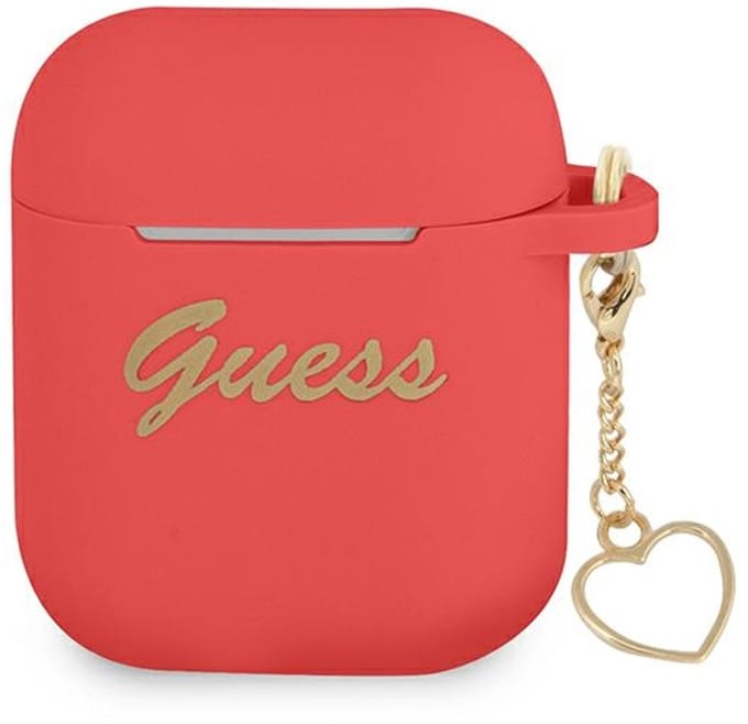 GUESS GUA2LSCHSR AirPods cover red/red Silicone Charm Heart Collection