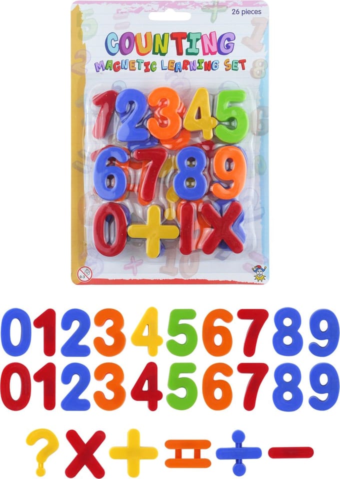 Gekleurde magnetische cijfers set - 26 stuks - 4 cm