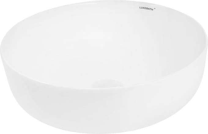 Ronde wastafel zonder overloop Ø 40x13,5 cm wit keramiek LuxeBath