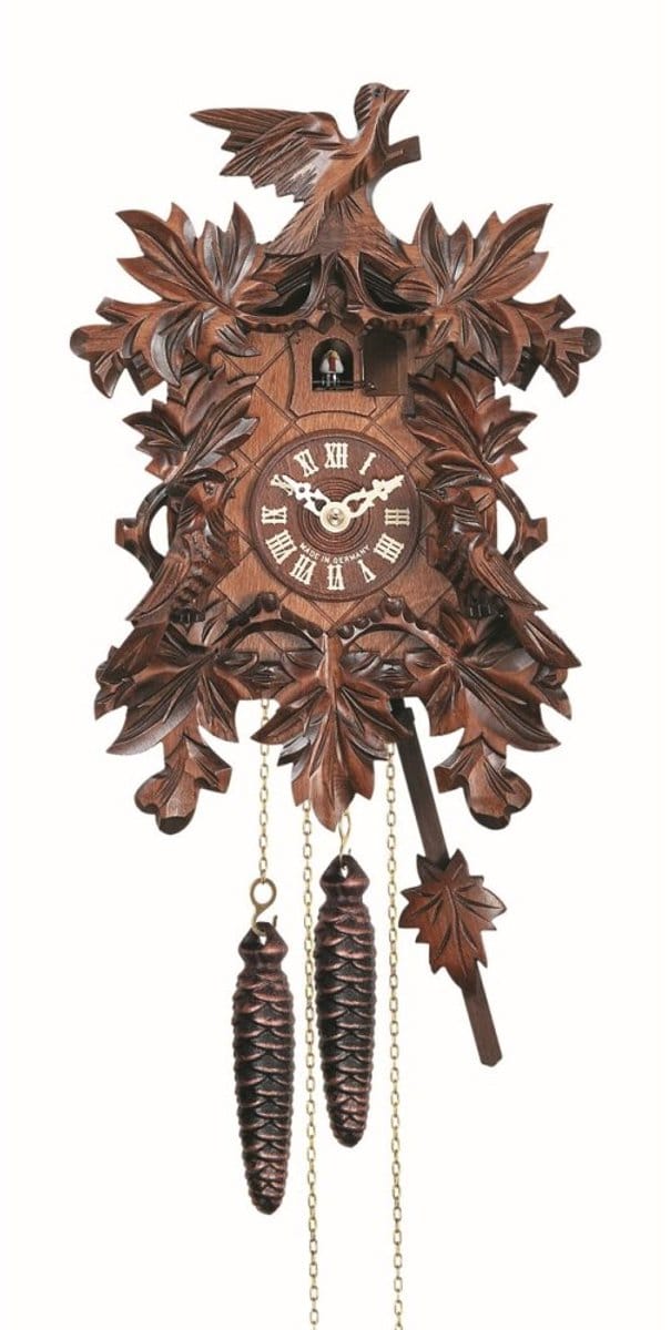 Engstler - 630_Q - Koekoeksklok - Kwarts - Notenhout - 28 cm