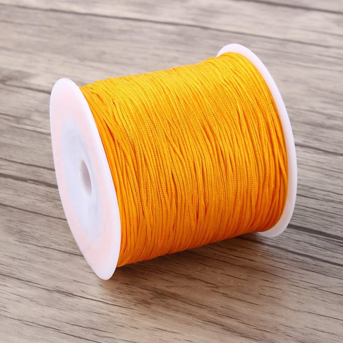 100M x 0.8mm Cordon Nylon Noeud Chinois Queue de Rat Macramé Shamballa Fil Corde Doré yellow