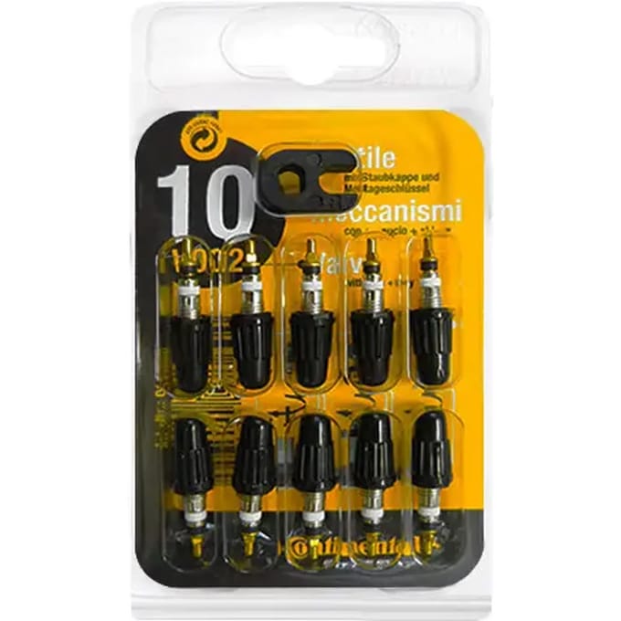 Aluminium ventiel met pluggen Continental Obus Presta (x10)