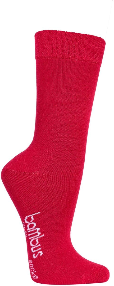 Bamboe sokken - 3 paar - Rood - normale schachtlengte - maat 35/38