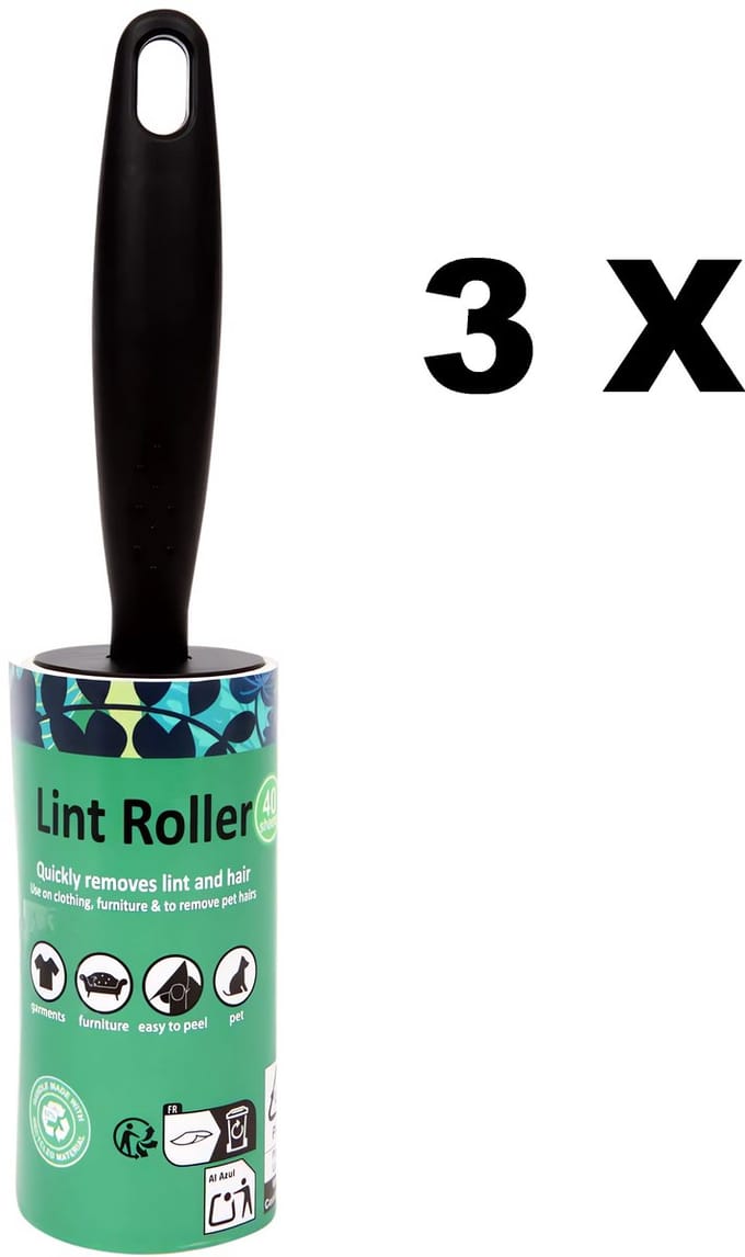 Kledingrollers | Kledingroller | Kleefroller kledingborstel - Pluizenroller | Kledingborstel |Kleding ontpluizer | Reis Kleding Roller|3X Rollers| Blauw