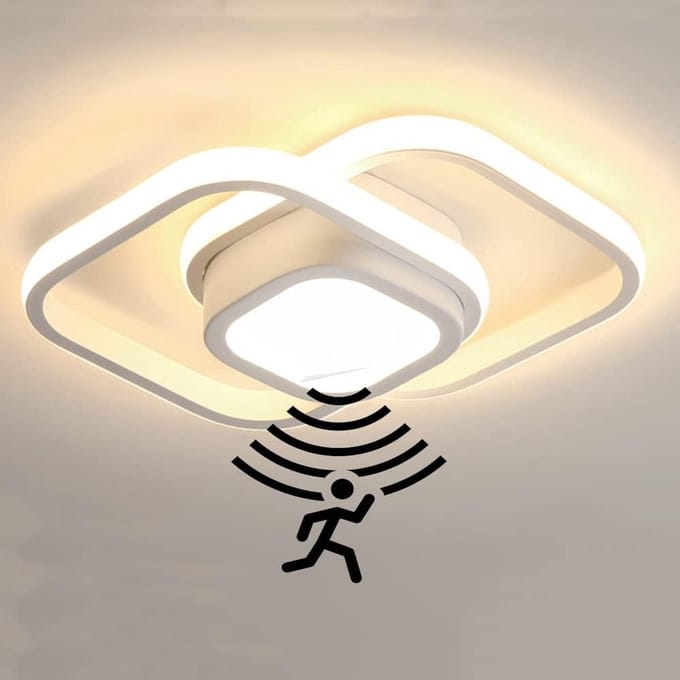 Moderne LED Plafondlamp met Bewegingssensor en Daglichtsensor - 36W - Voor Hal, Trap en Woonkamer