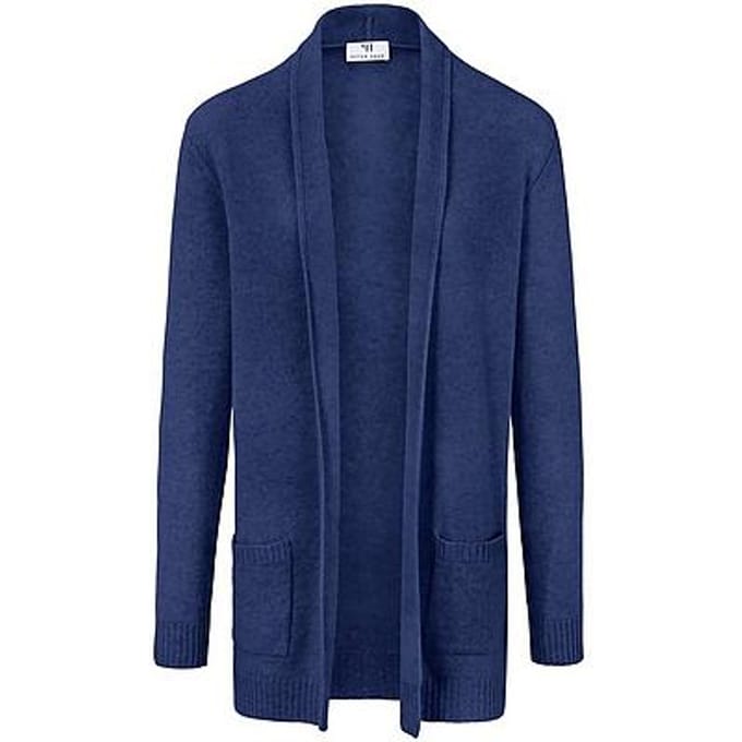 Lang vest 100% scheerwol Van Peter Hahn blauw