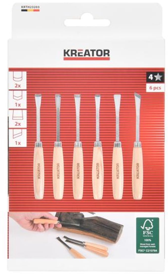 Kreator - Hand tools - KRTH23203 - Mini-houtsnijset - 6 st.