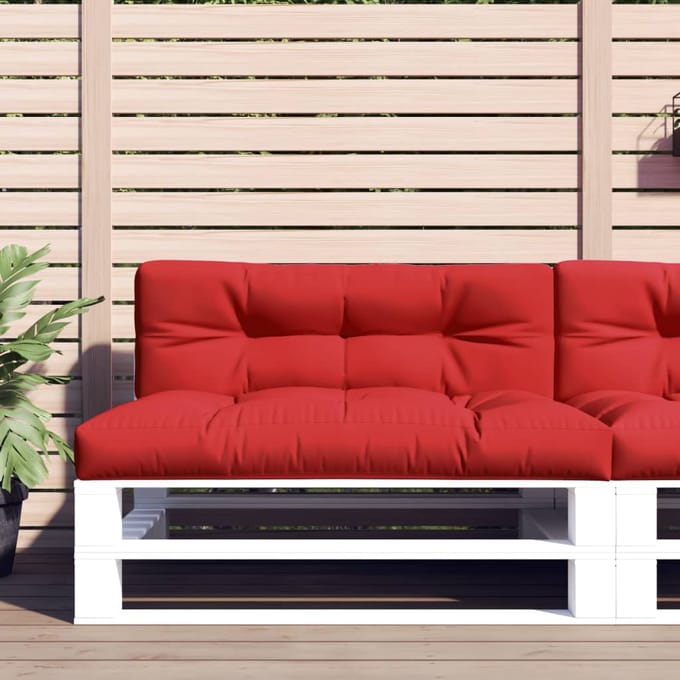 vidaXL - Palletkussens - 2 - st - stof - rood
