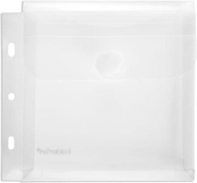 Enveloptas Foldersys CD PP transp 3 gaats + expansievouw Cd Balg Velcro Oms.+Perfo.