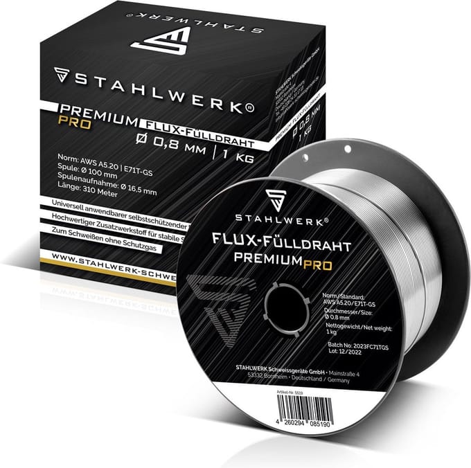 MIG MAG premium lasdraad - gevulde draad E71T-GS Ø 0,8 mm S100/ D100 draadrol met 1 kg