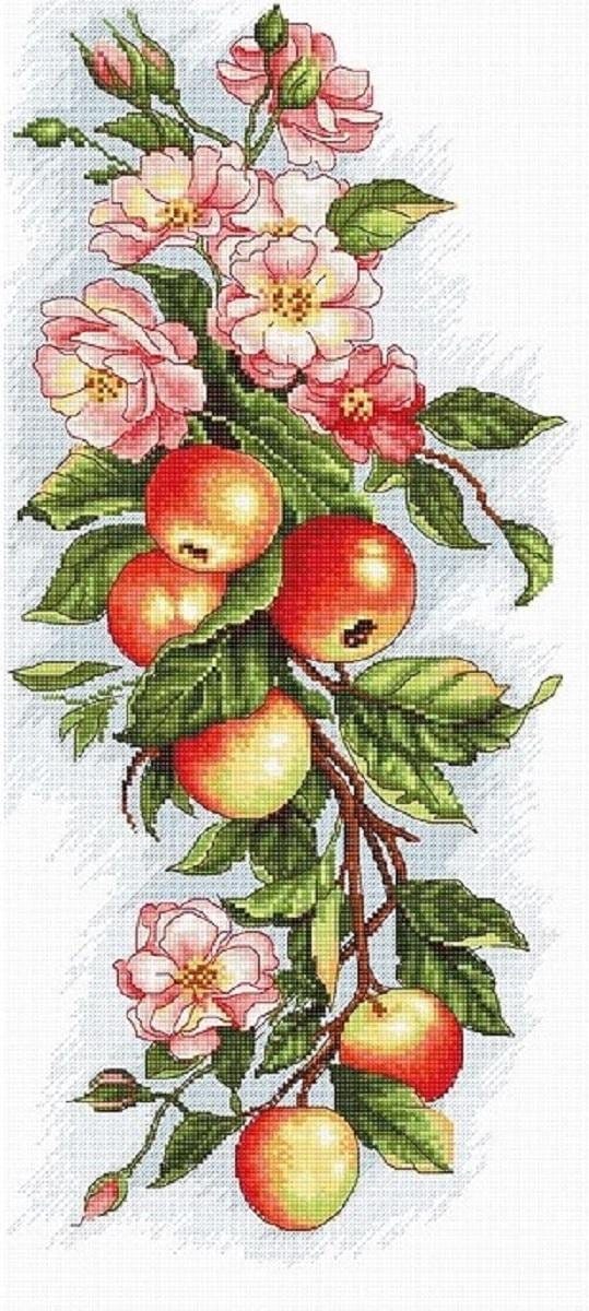 Borduurpakket COMPOSITIE MET APPELS - LUCA-S - 17 x 38 cm
