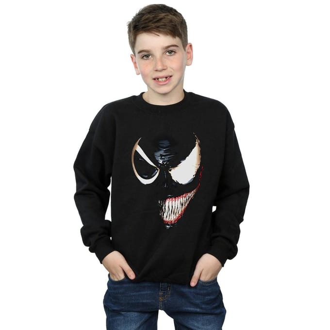 Marvel Jongens Venom Split Face Sweatshirt (Zwart)