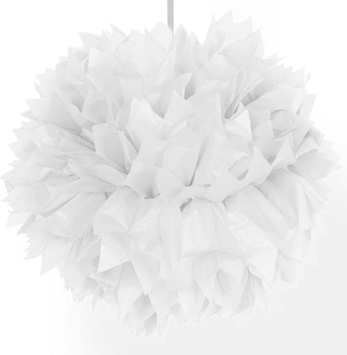 Folat - Pompom Wit 30 cm per stuk