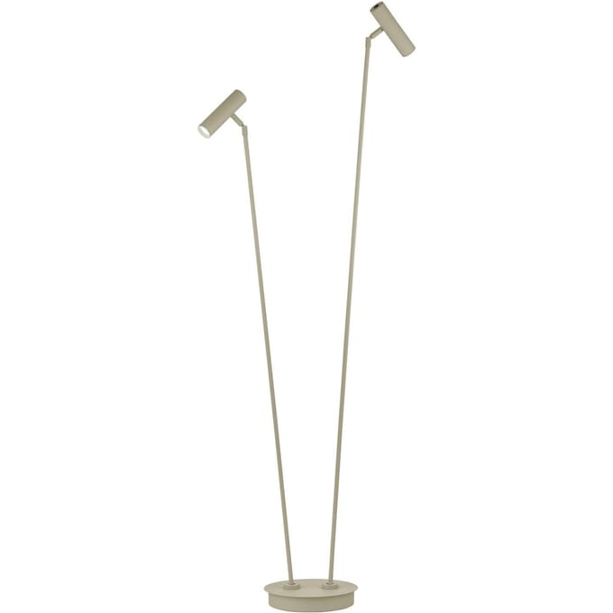 HELL LED vloerlamp Tom Pro, zandkleurig, 2-lamps, CCT, dimmer