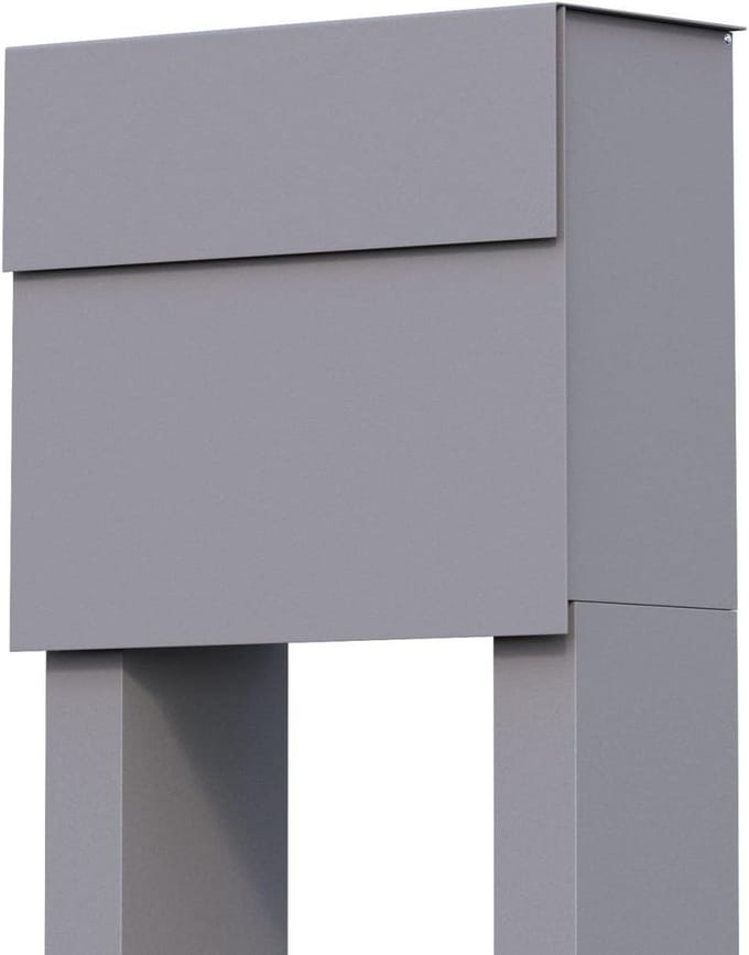 Standing mailbox, design mailbox Molto grey metallic - Bravios