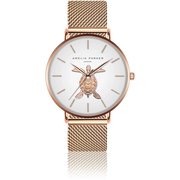Dameshorloge Amelia Parker Rose Turtle Mesh