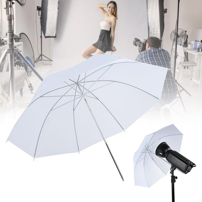 Parapluie souple blanc translucide de 33 pouces pour diffuseur de lumière flash de studio de photographie Softlight white