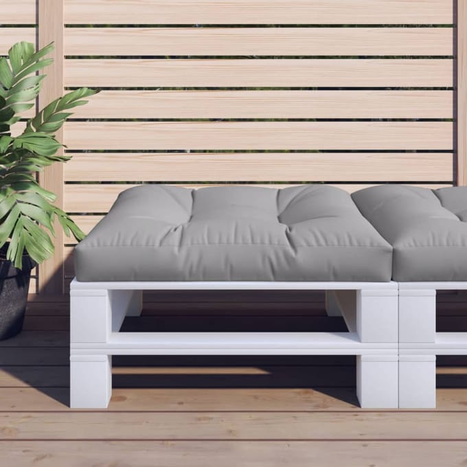 vidaXL - Palletkussen - 80x80x12 - cm - stof - grijs