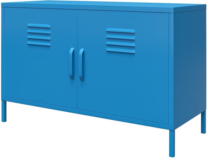 Cache|Commode met 2 deuren in metaal blauw