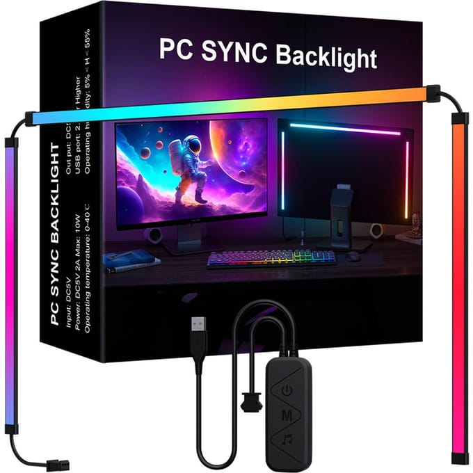RGB Phantom Ambiance Display LED Lichtbalk Muziekritme Dynamische Lichtsynchronisatie Software 27inch