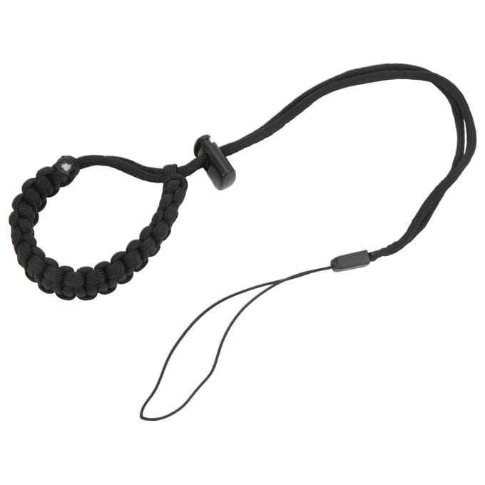 Handgeweven Duikpolsband Duikpols Lanyard voor Mobiele Telefoon Actiecamera Serie Zwart zwart