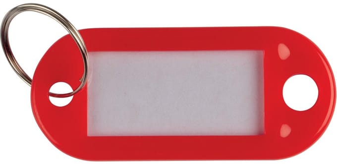 Q-CONNECT sleutelhanger | pak van 10 stuks | rood
