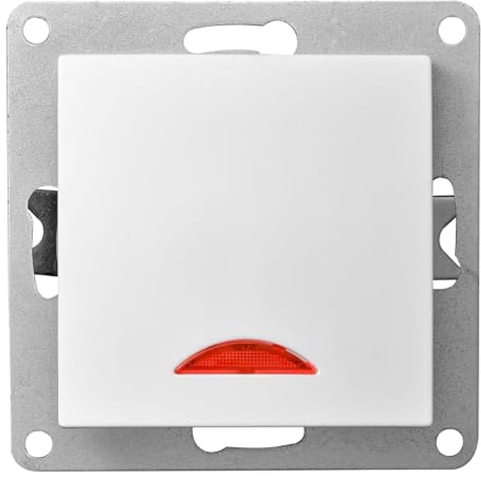 Inbouwschakelaar met Controlelampje | 250V~/10A, Wit, Eigentijds Design