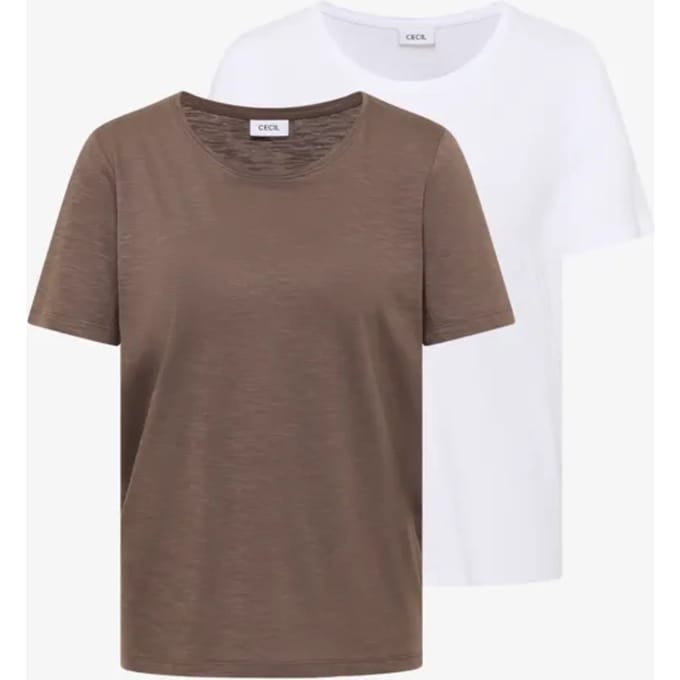 Basic Shirt met ronde hals in een 2-pack