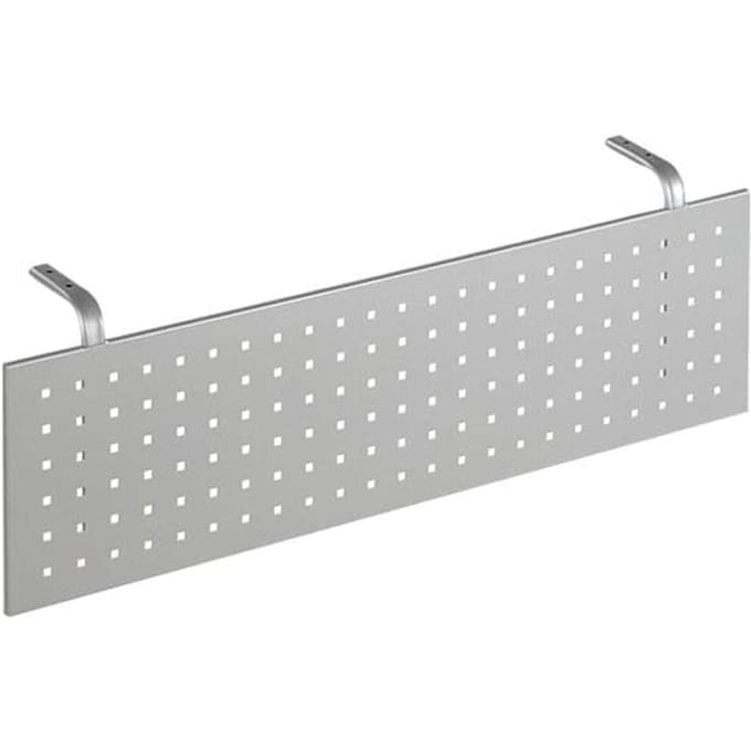 Frontpaneel bureau, voor verbindingsplaat 90°, geperforeerd paneel, aluminium zilver