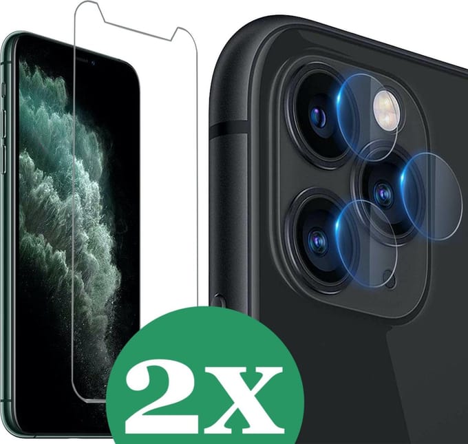 Geschikt voor iPhone 11 Pro Screen Protector Glas en Camera Screenprotector - 2 Stuks